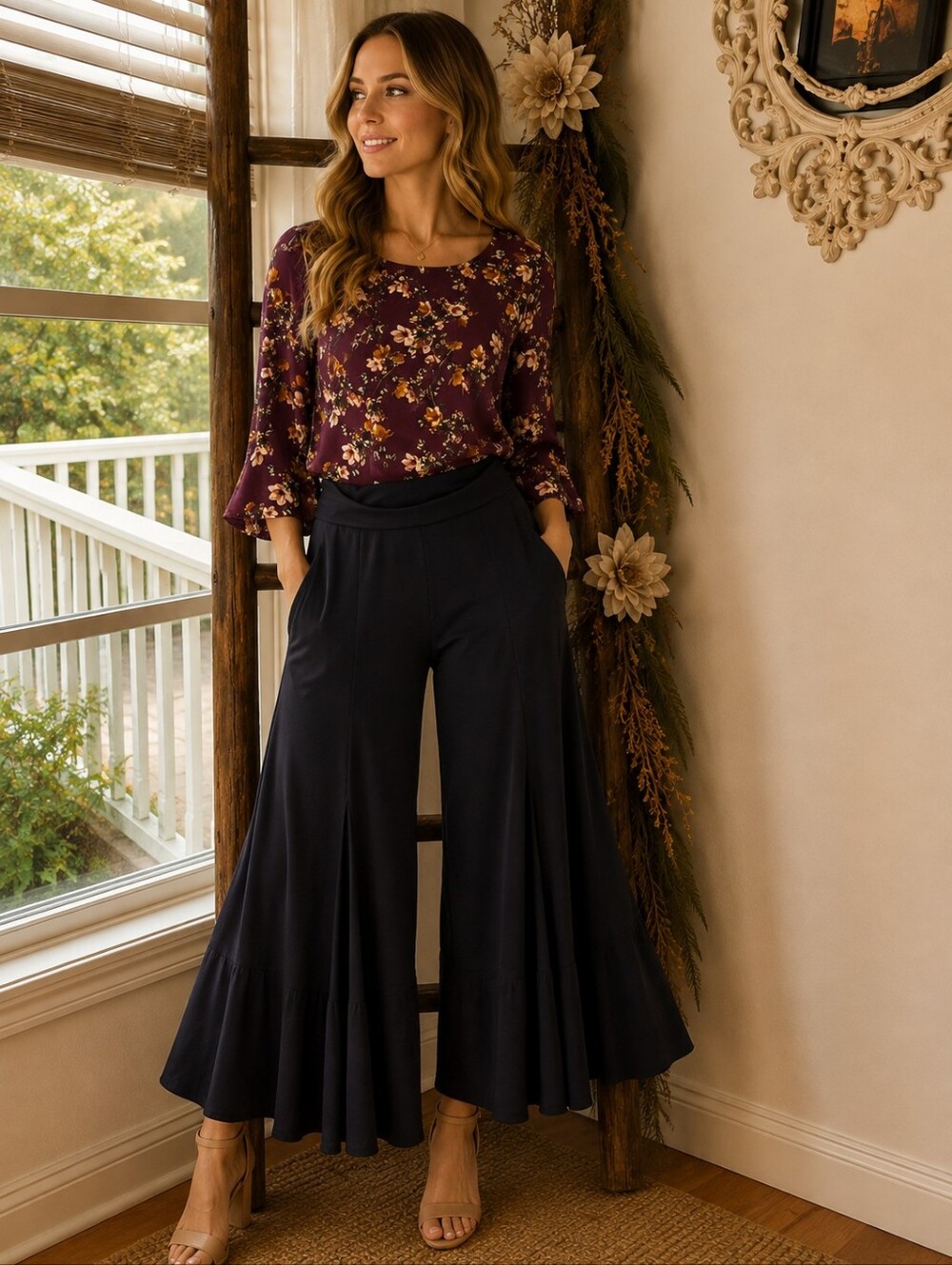 Fall Floral Garden Blouse